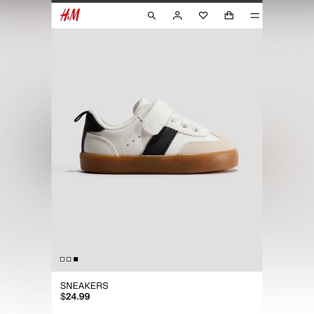H&M Kids Sneakers in White and Black with Tan Sole